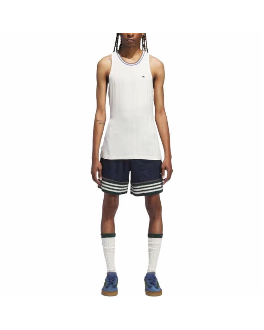 Adidas Blue X Clot Knit Shorts By Edison Chen 'Cream' for men