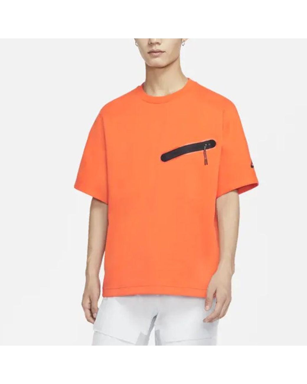 Nike Orange Sportswear Nsw Tech Fleece Short Sleeve for men
