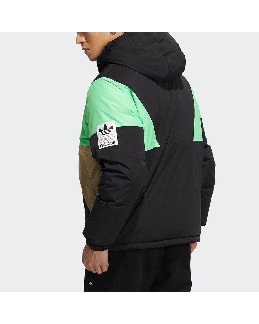 Adidas Green Originals Revers Down Jkt Reversible Sports Hooded Down Jacket for men