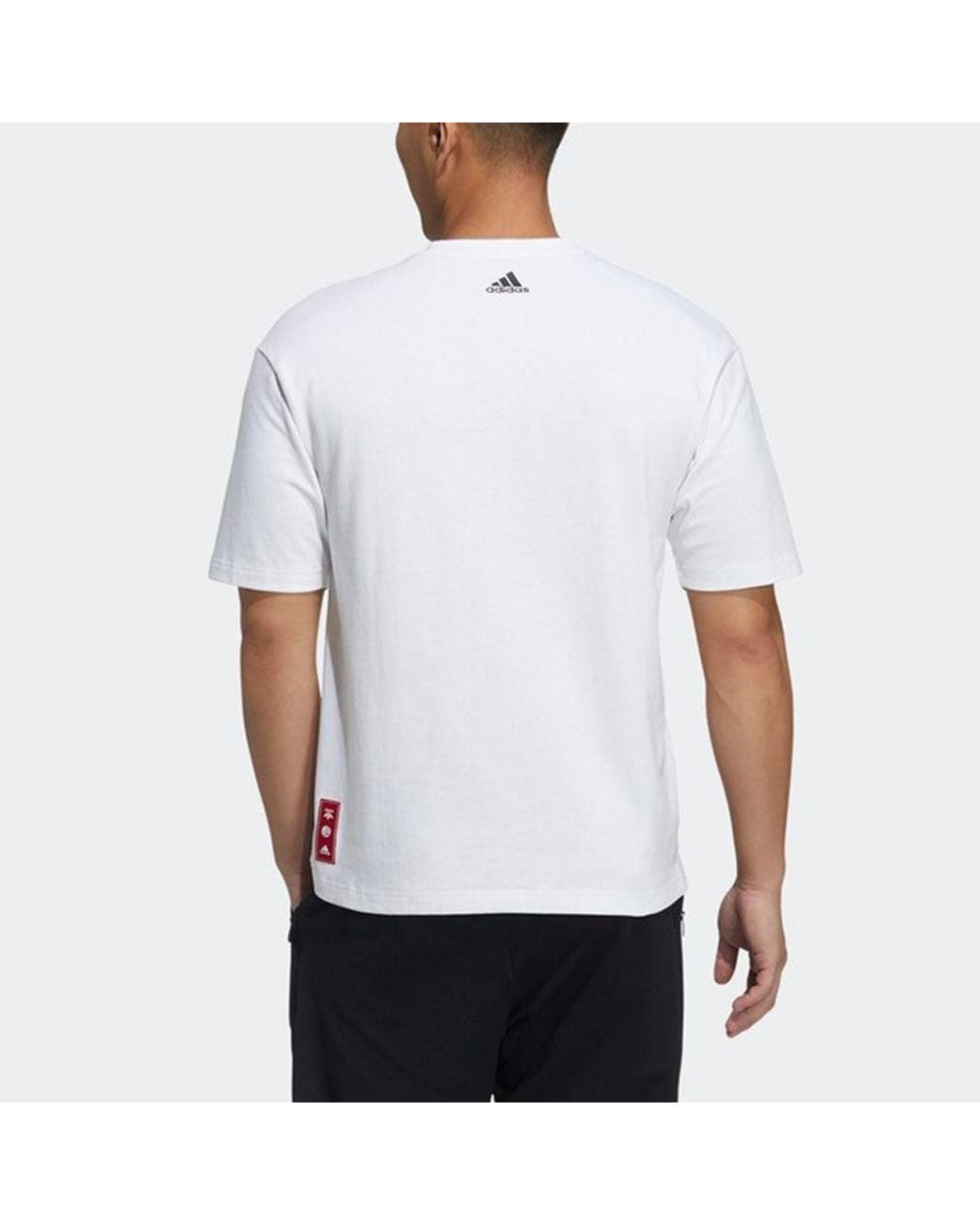 Adidas White Cny Gfx T Subject Pattern Training Sports Short Sleeve for men