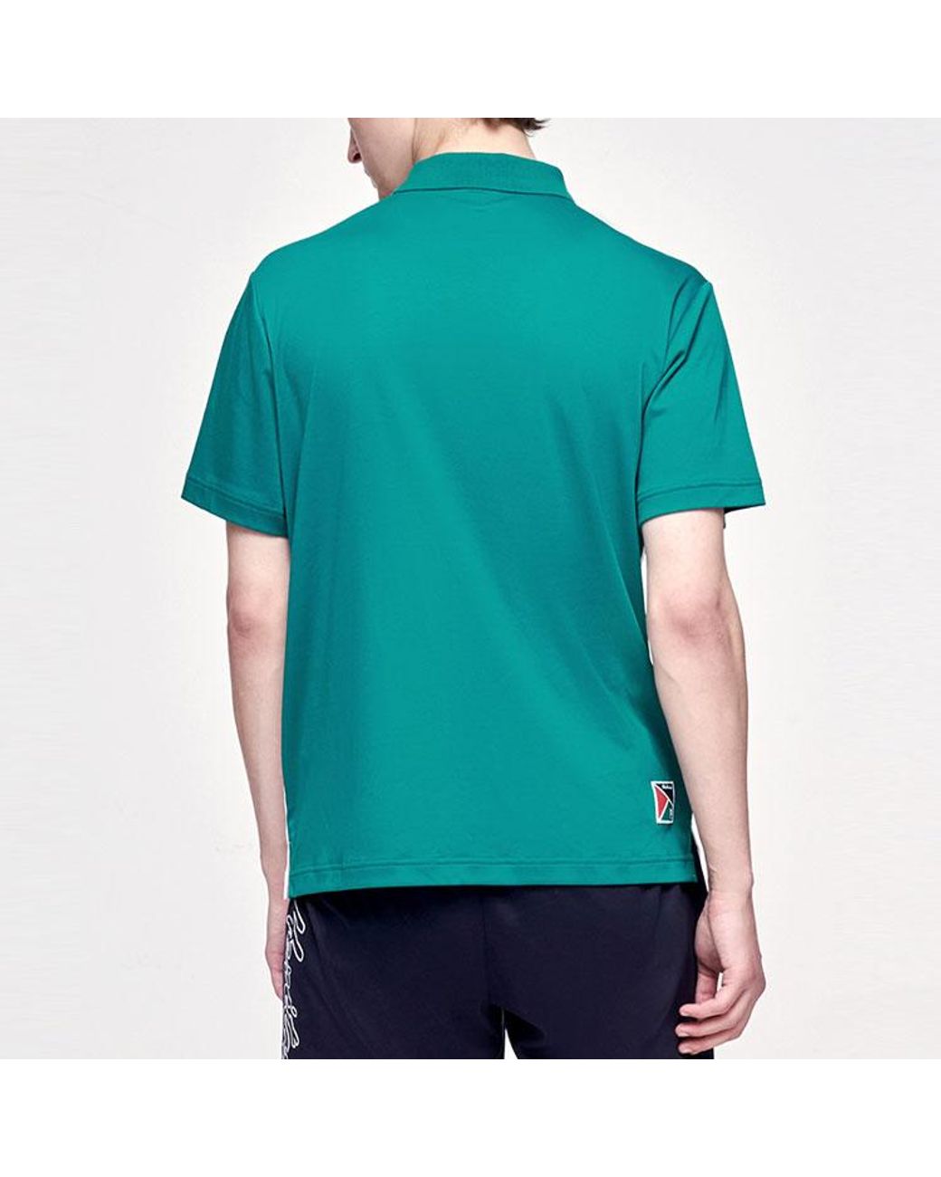 Fila Green Contrasting Colors Alphabet Printing Tennis Short Sleeve Polo Shirt for men
