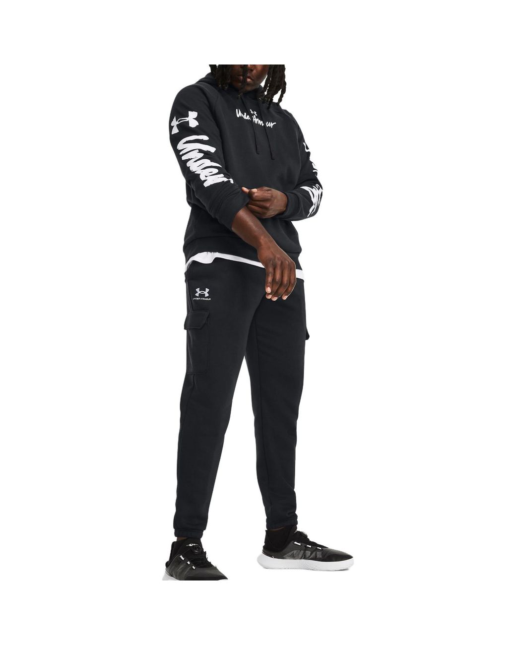 Under Armour Black Rival Fleece Graphic Hoodie for men