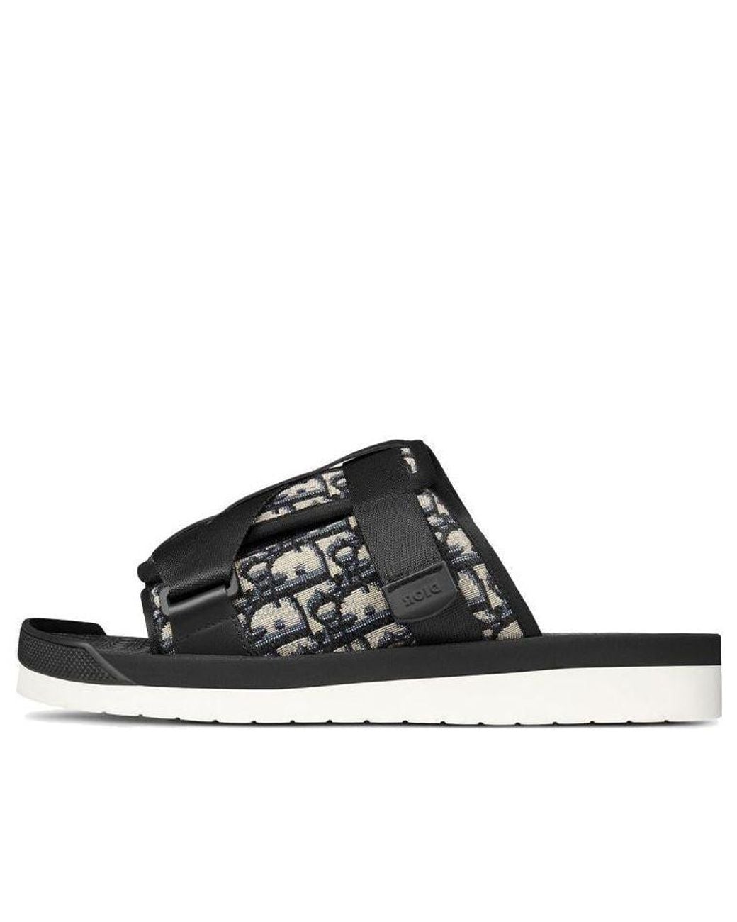 Dior Black Alpha Oblique Slippers for men