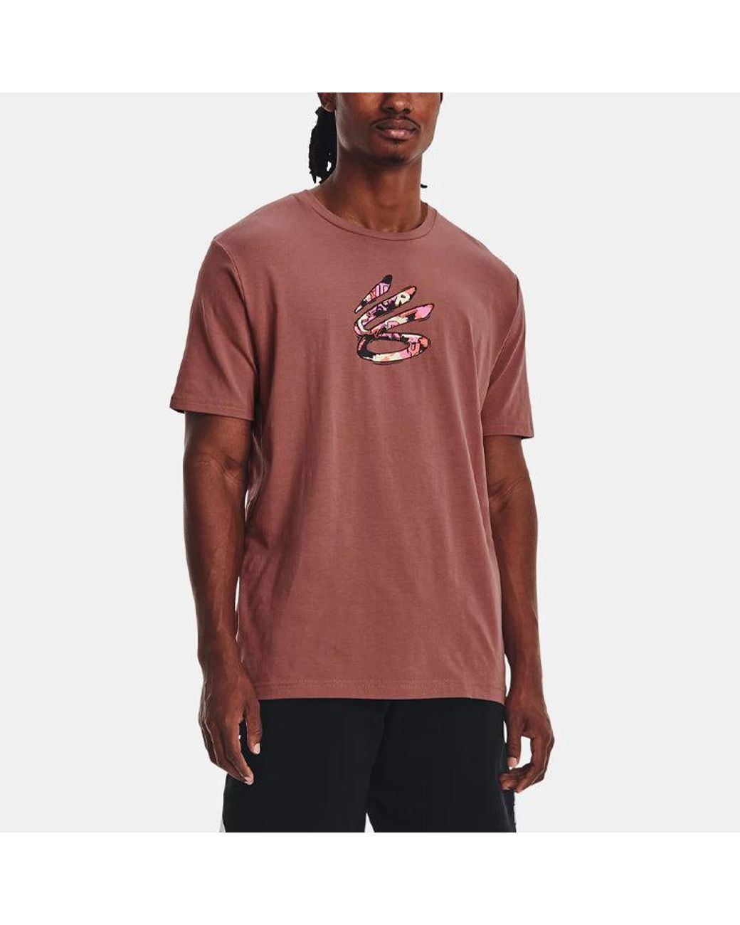Under Armour Pink Curry Comic Fill Short Sleeve T-Shirt Fusion' for men