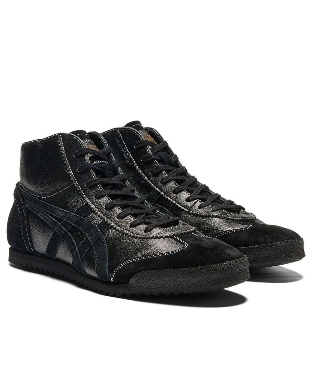 Onitsuka Tiger Black Nippon Made Mexico Mid Runner Deluxe for men