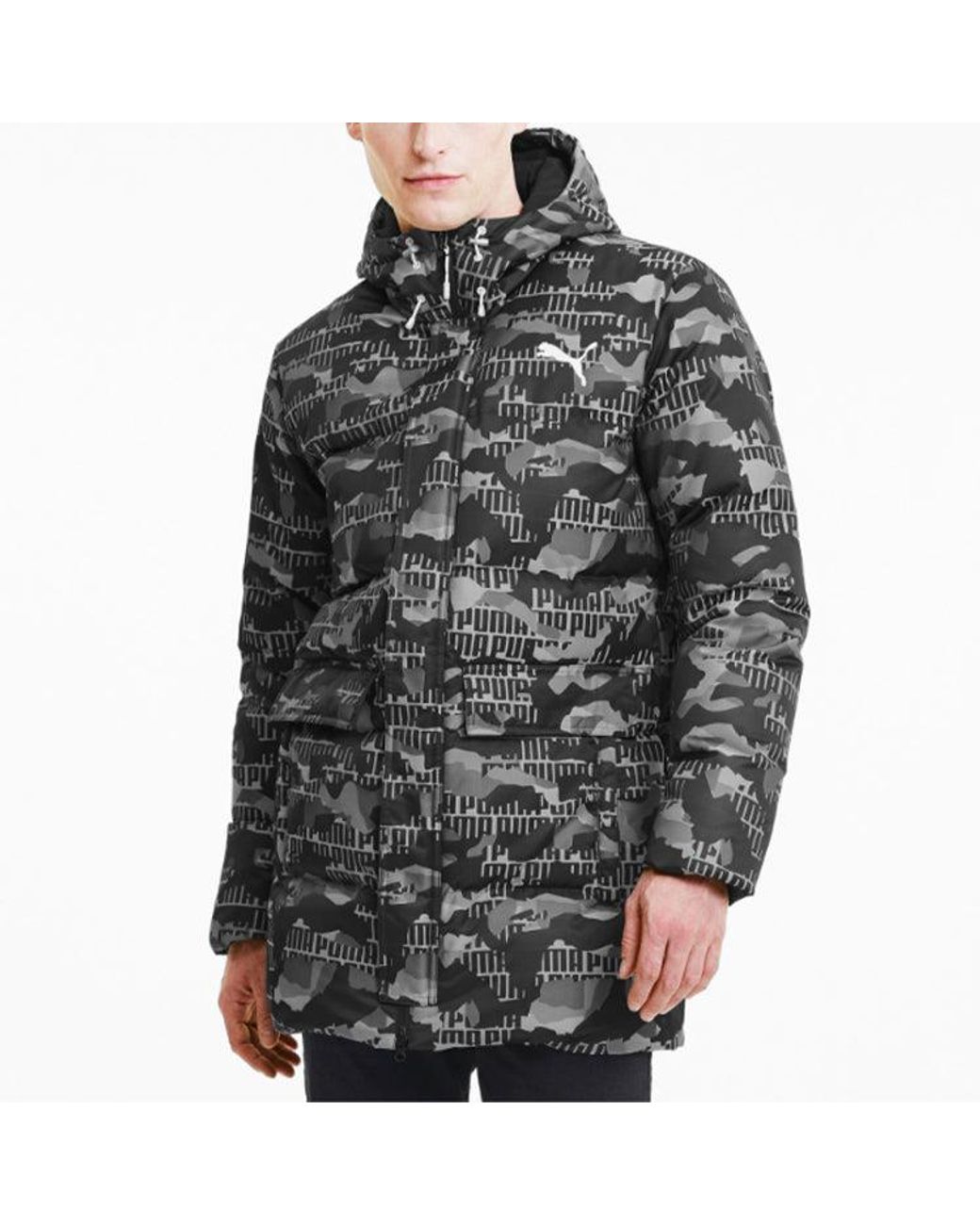 PUMA Black Camo Down Jacket for men