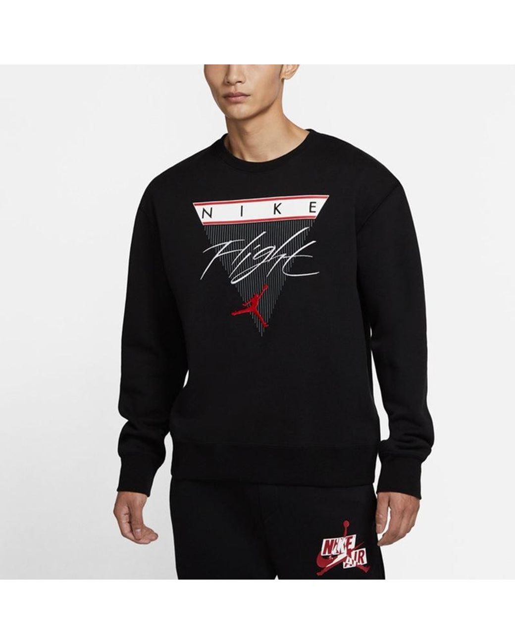 Nike Black Flight Print Crew-Neck Sports for men
