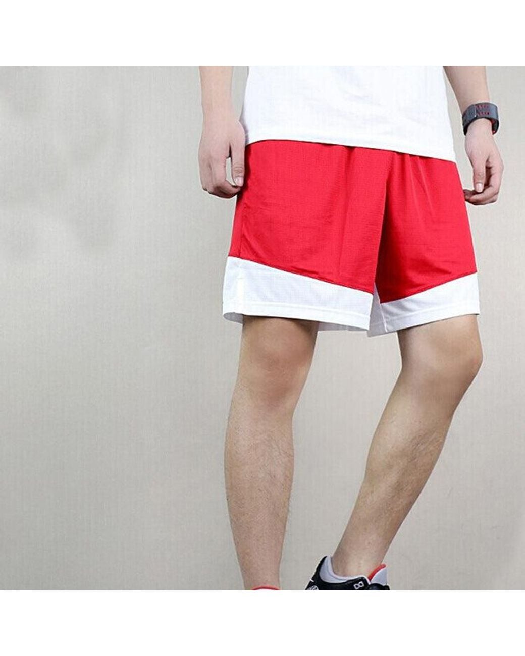 Nike Red Sports Training Breathable Shorts Splicing for men