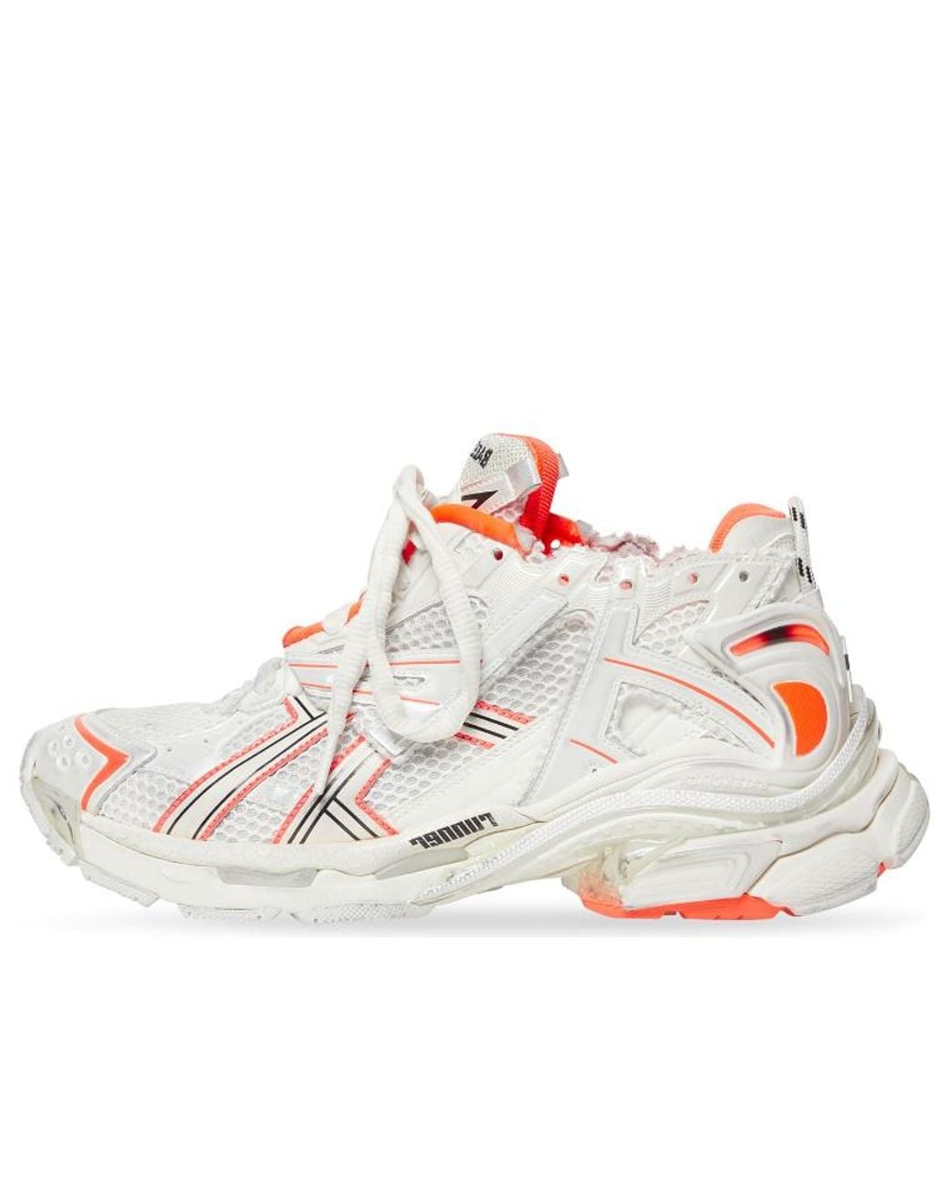 Balenciaga White Runner Sneakers Fluo Mesh And Nylon' for men