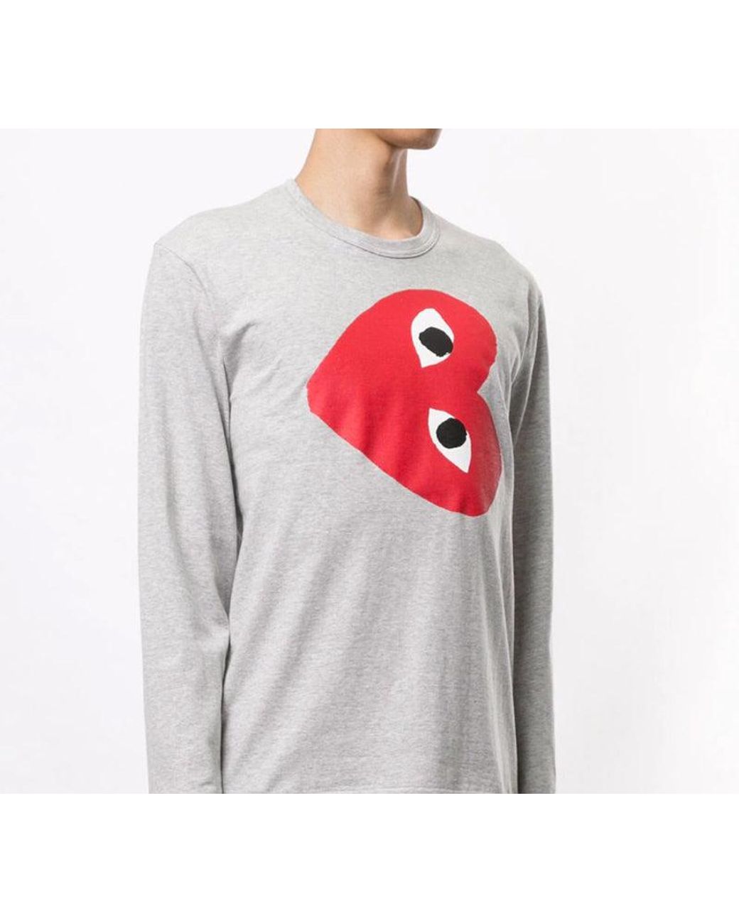 COMME DES GARÇONS PLAY White Side Heart Long Sleeves Tee for men