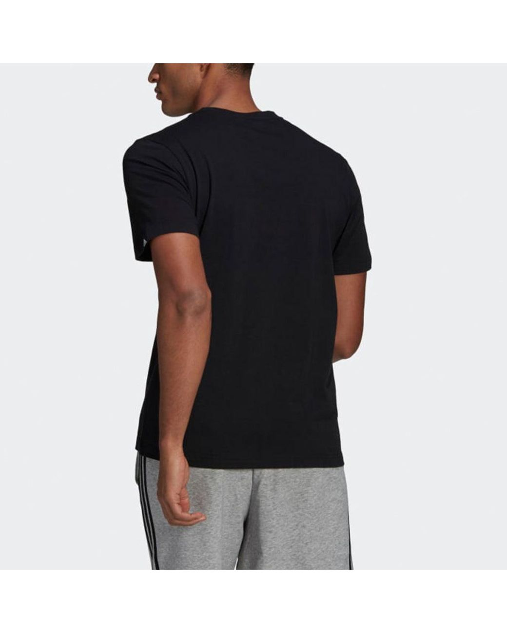Adidas Black M Brshstrk V4 T Logo Printing Sports Round Neck Short Sleeve for men