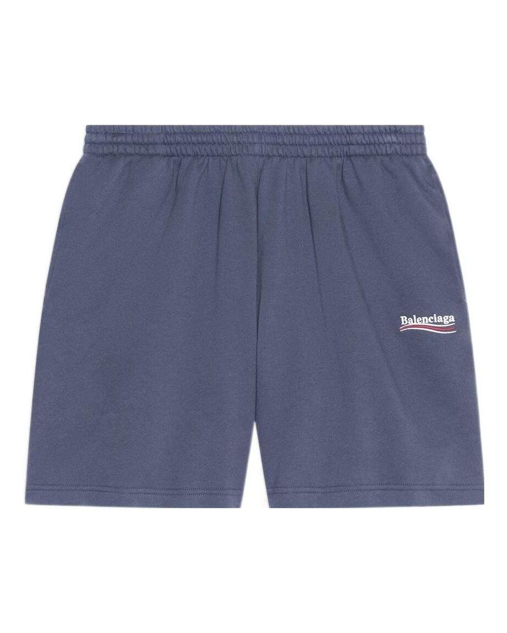 Balenciaga Blue Political Campaign Sweat Shorts 'Dark' for men
