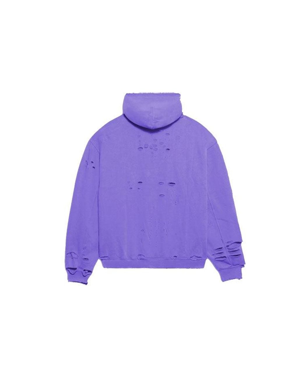 Balenciaga Purple Caps Destroyed Hoodie for men