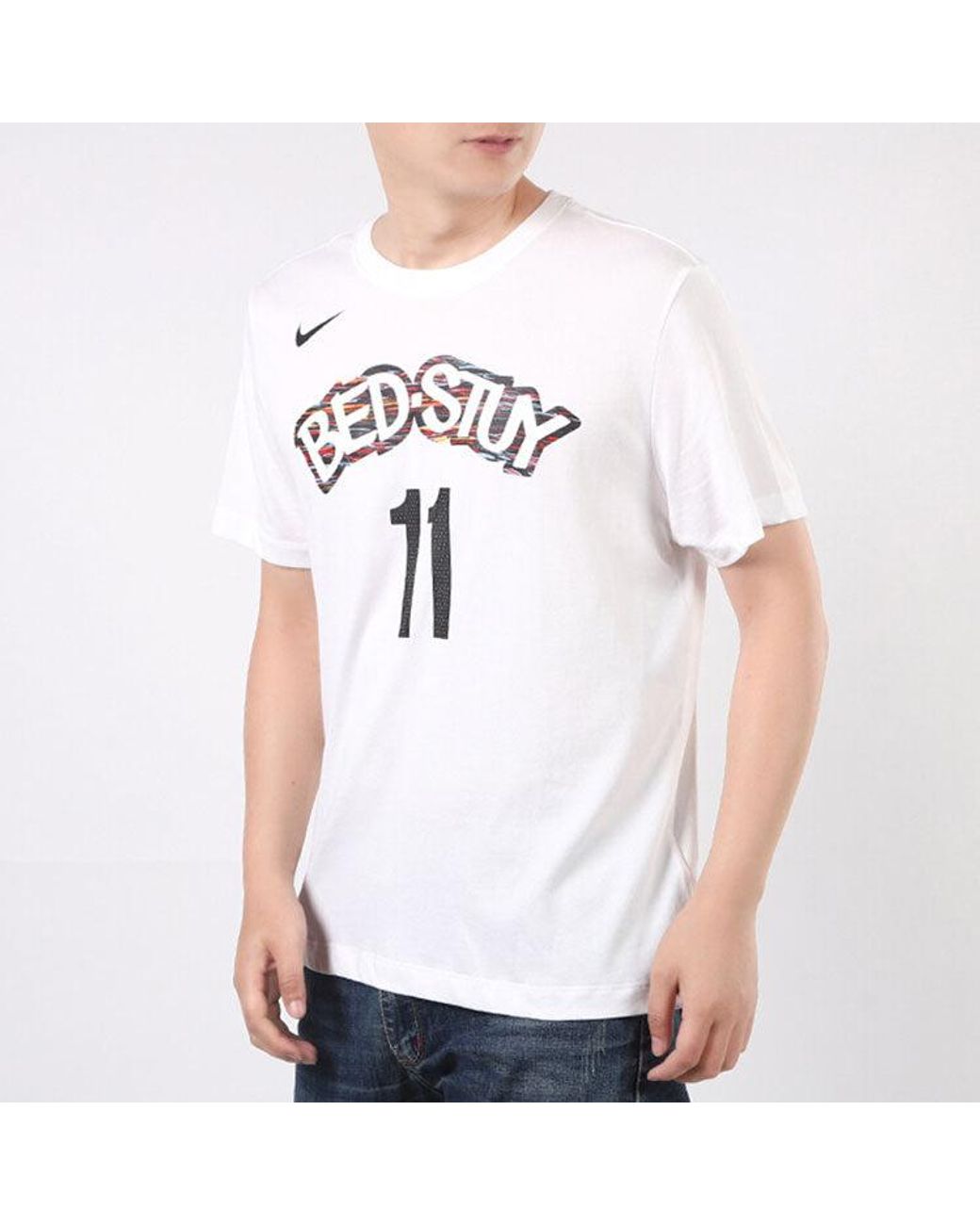 Nike White Dri-Fit Nba 19-20 Brooklyn Nets 11 Irving Tee for men
