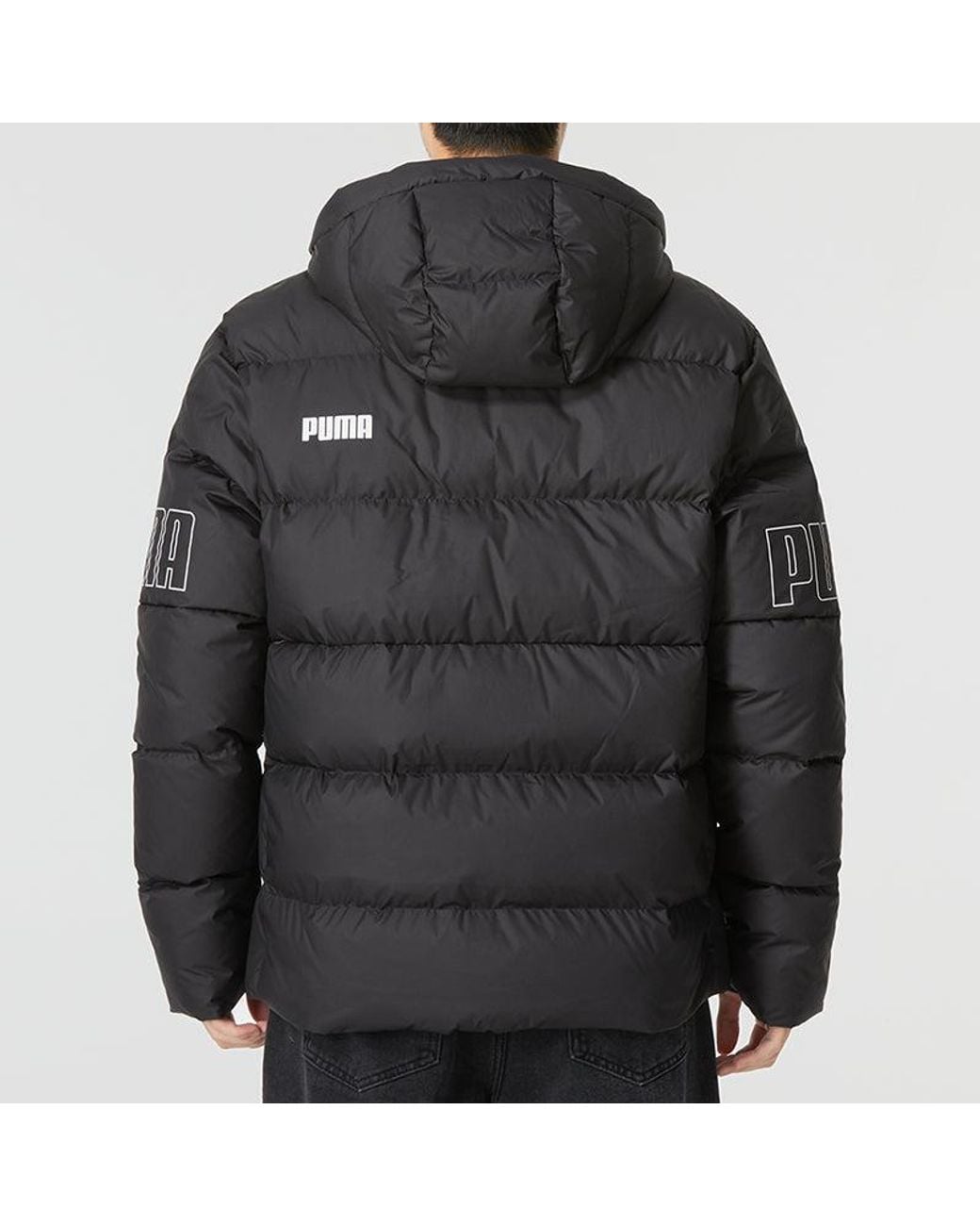 PUMA Black Power Hooded Down Puffer Jacket for men