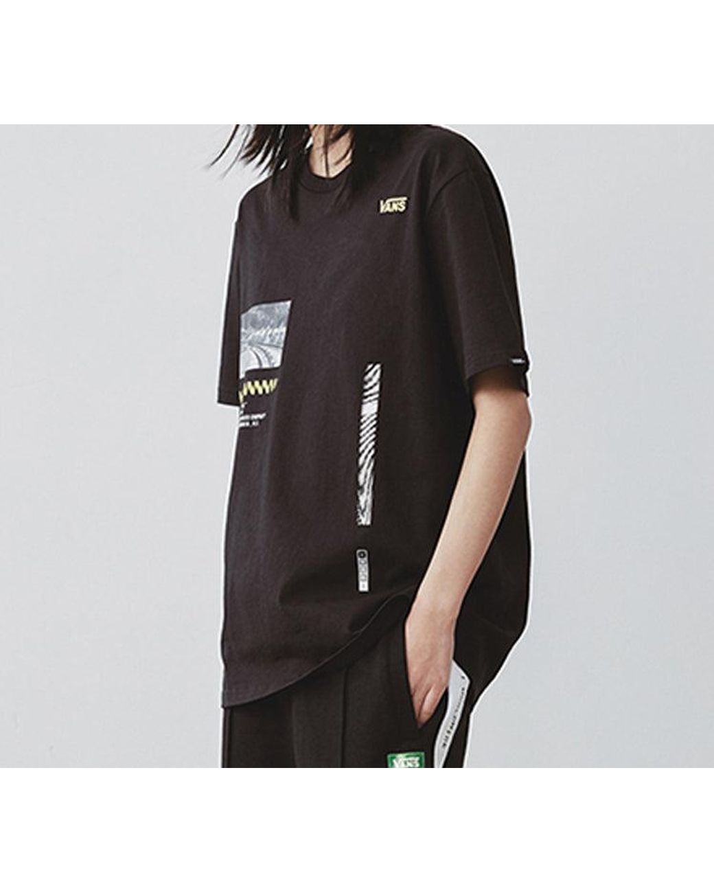 Vans Black Logo Printing Round-Neck