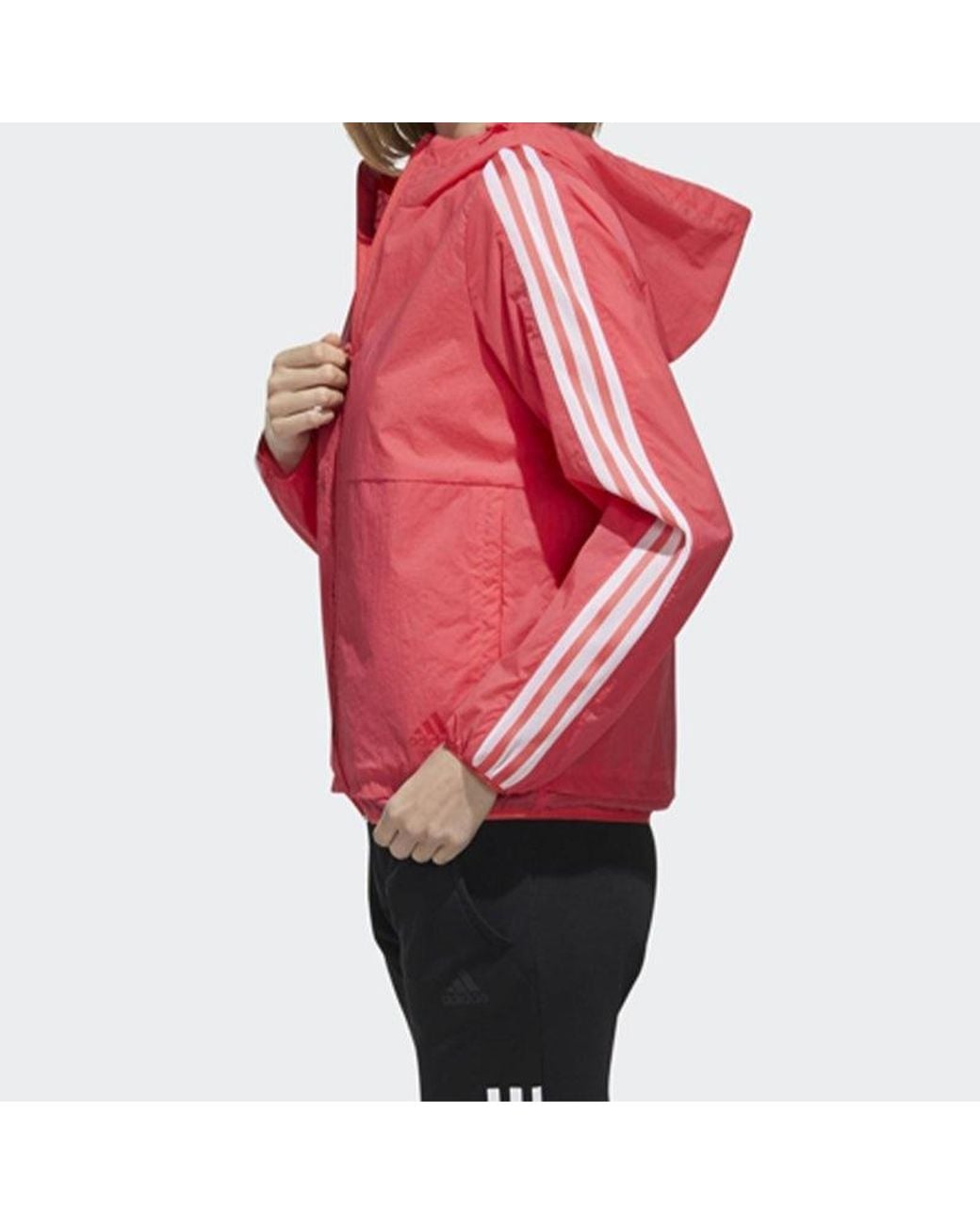 Adidas Red (Wmns) Printing Hooded Jacket
