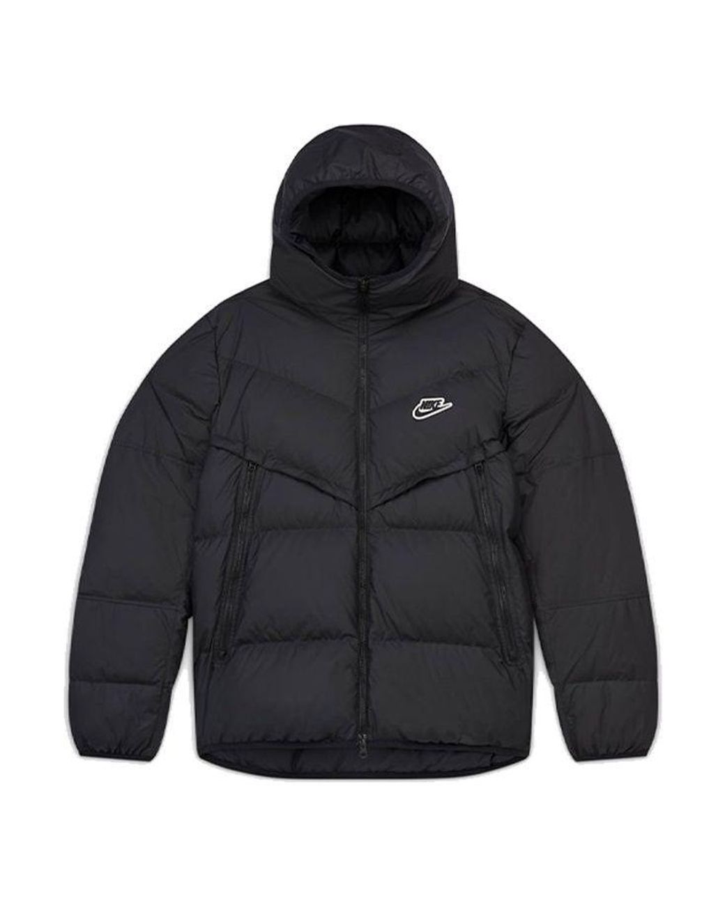 nike sportswear windrunner down fill men's hooded jacket black