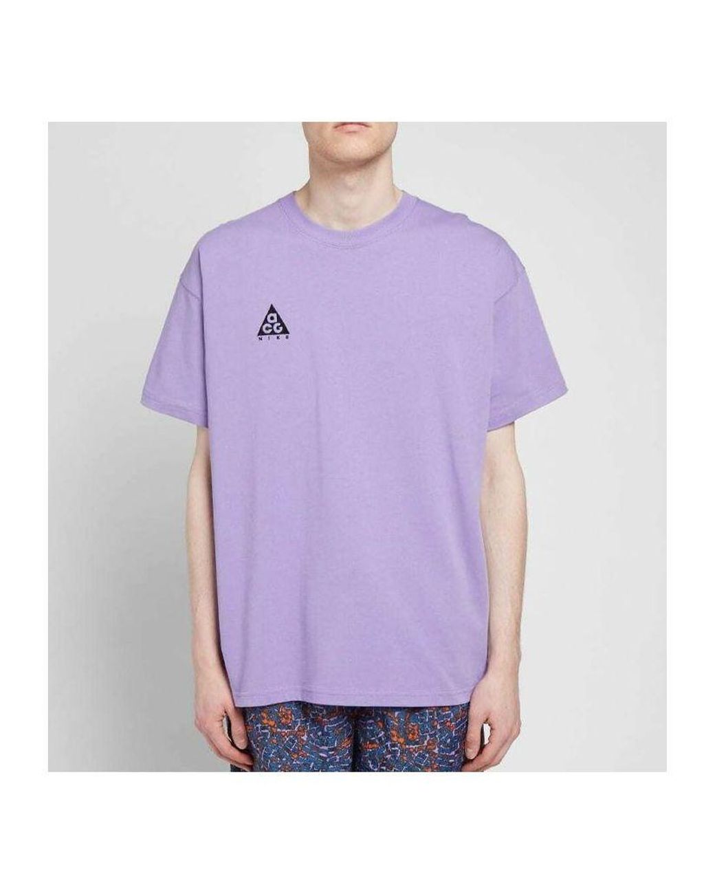 Nike Purple Acg Logo Short Sleeve T-Shirt for men