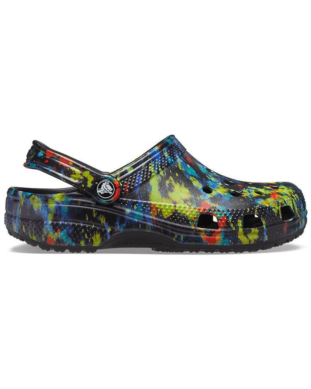 CROCSTM Blue Classic Tie Dye Pattern Beach Denim Sandals