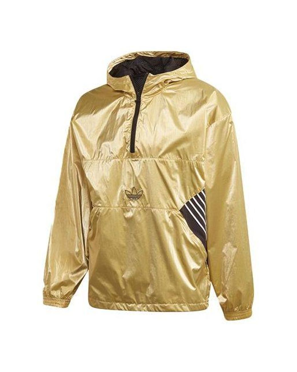 adidas Adida Original Tl 02 Wb Gold Half Zipper Pullover Hooded Double Ided Windbreaker Jacket Gold in Yellow for | Lyst