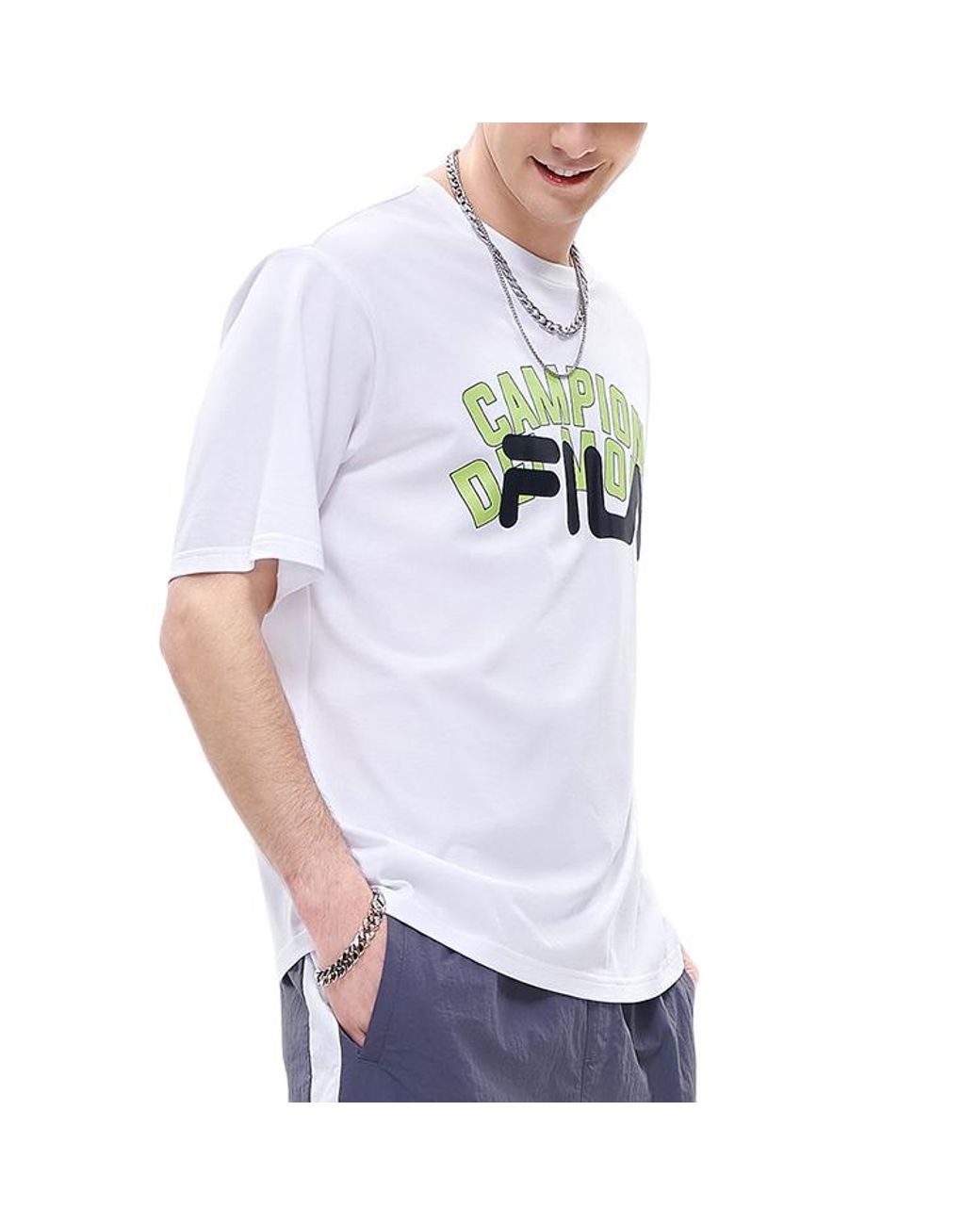 Fila White Basketball Tee for men