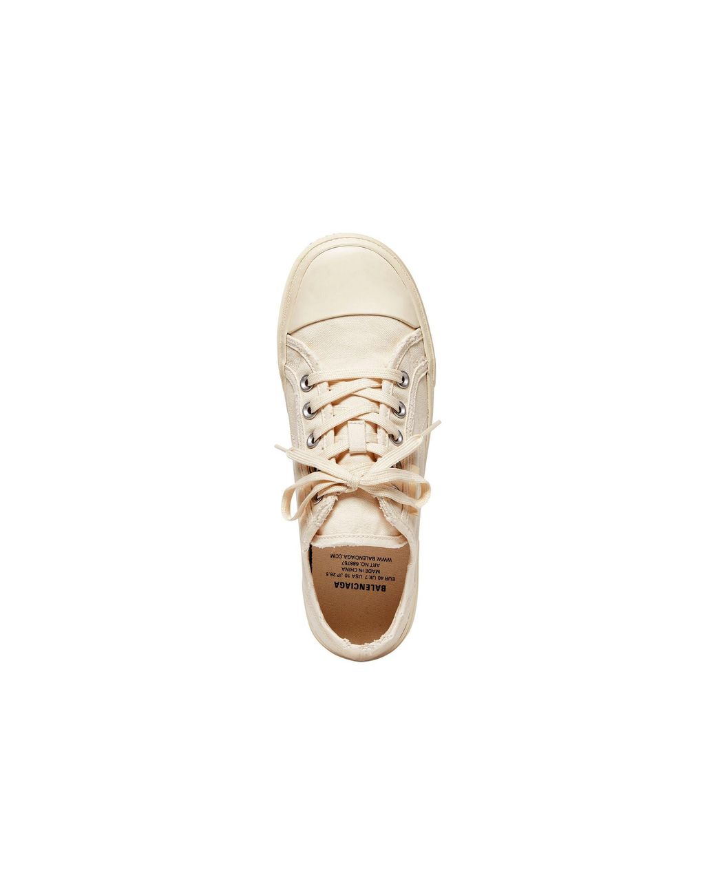 Balenciaga Natural Paris Low Top Sneakers Destroyed Cotton And Rubber' for men