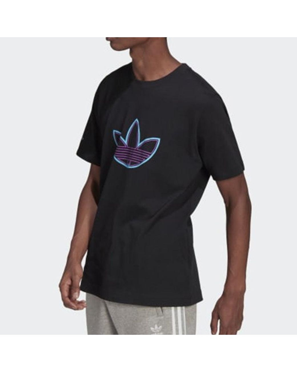 Adidas Black Originals Outline Logo T Tee for men