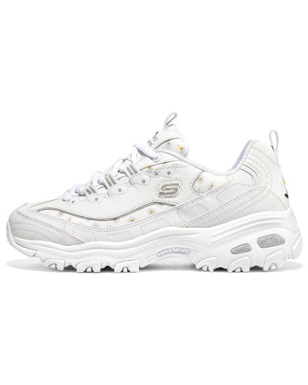 Skechers White (Wmns) D'Lites 1.0 Sneakers