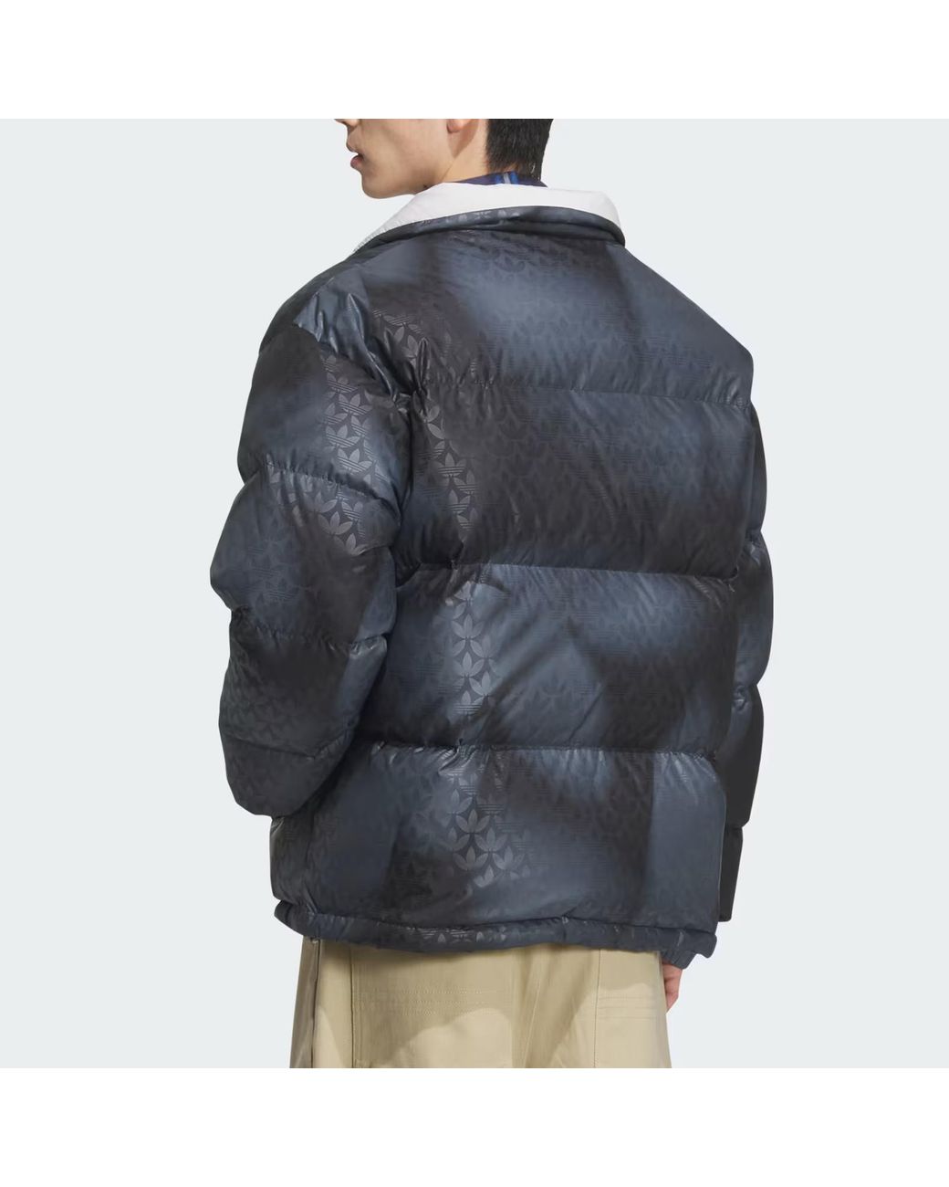 Adidas Gray Rev Down Jacket Asia Sizing Gresix' for men