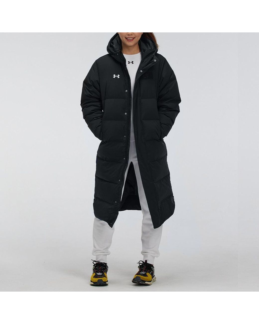 Under Armour Black Long Puffer Jacket for men