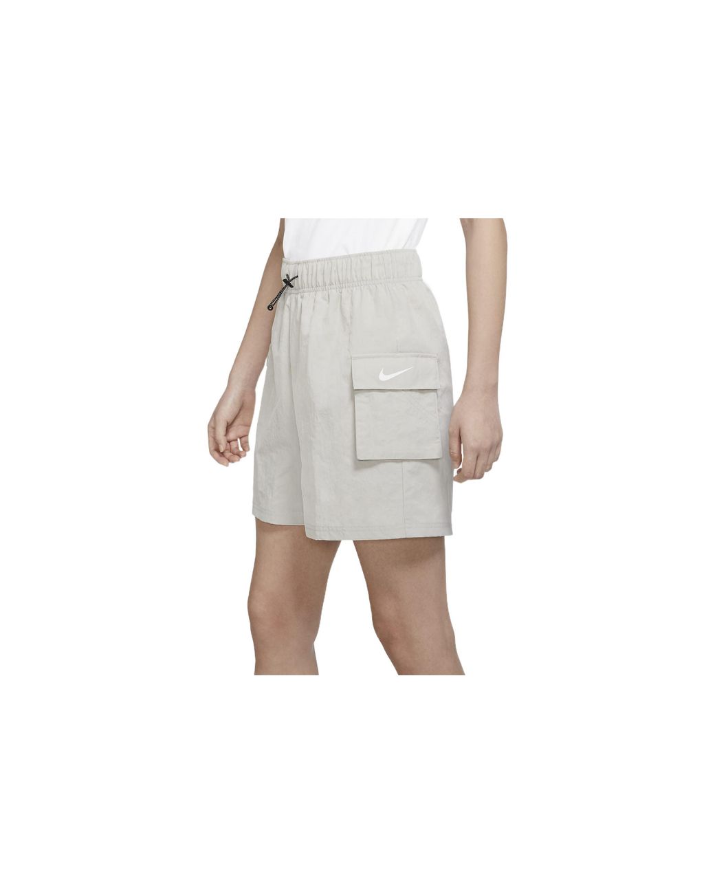 Nike White (Wmns) Sportswear Essential Woven High-Rise Shorts