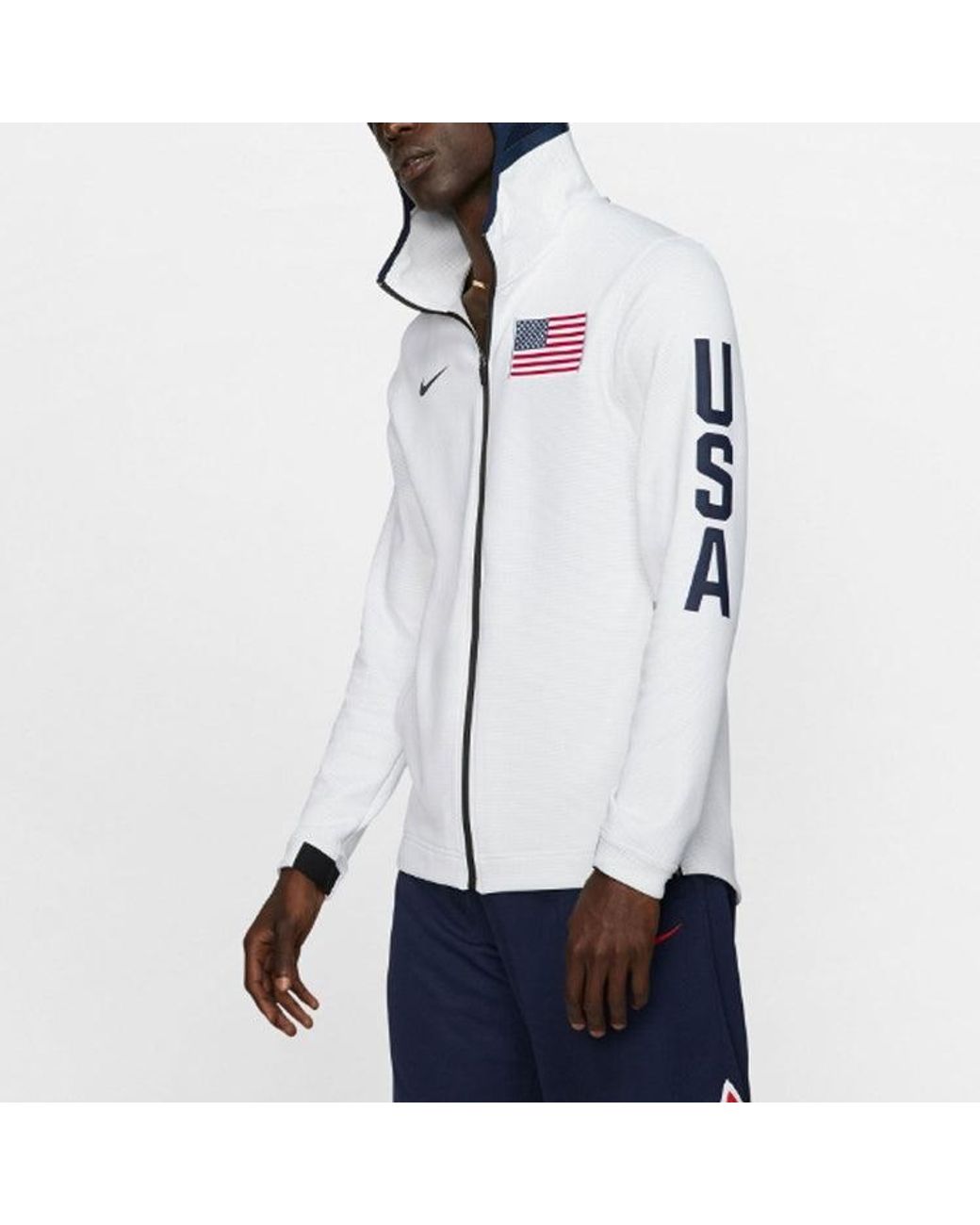 Nike Blue Captain America World Cup Basketball Sports Hoodie Jacket for men