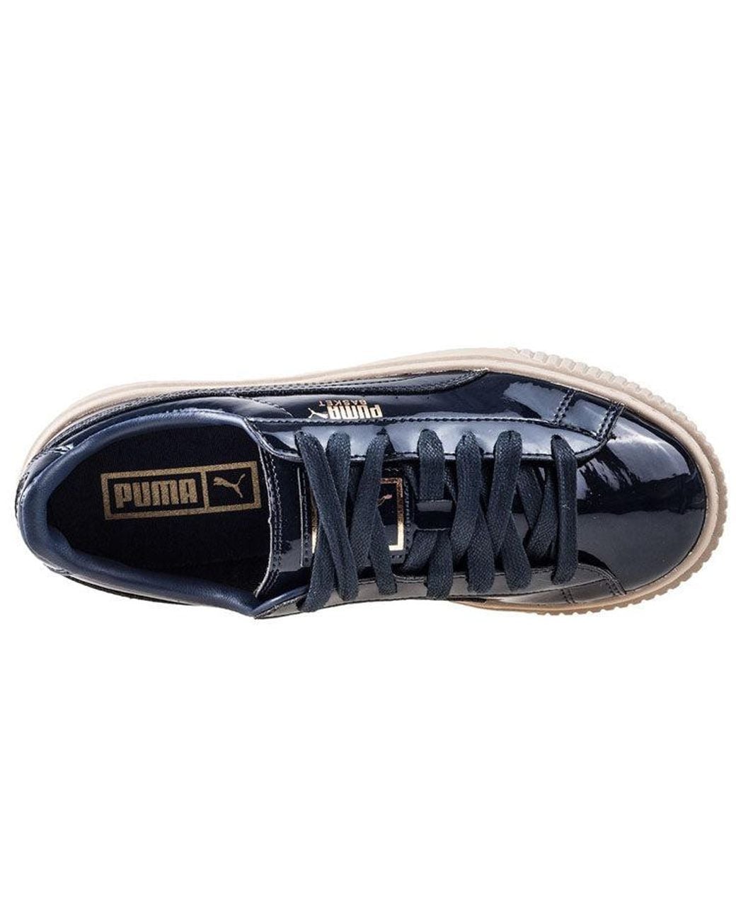 PUMA Blue (Wmns) Basket Platform Patent Marshmallow