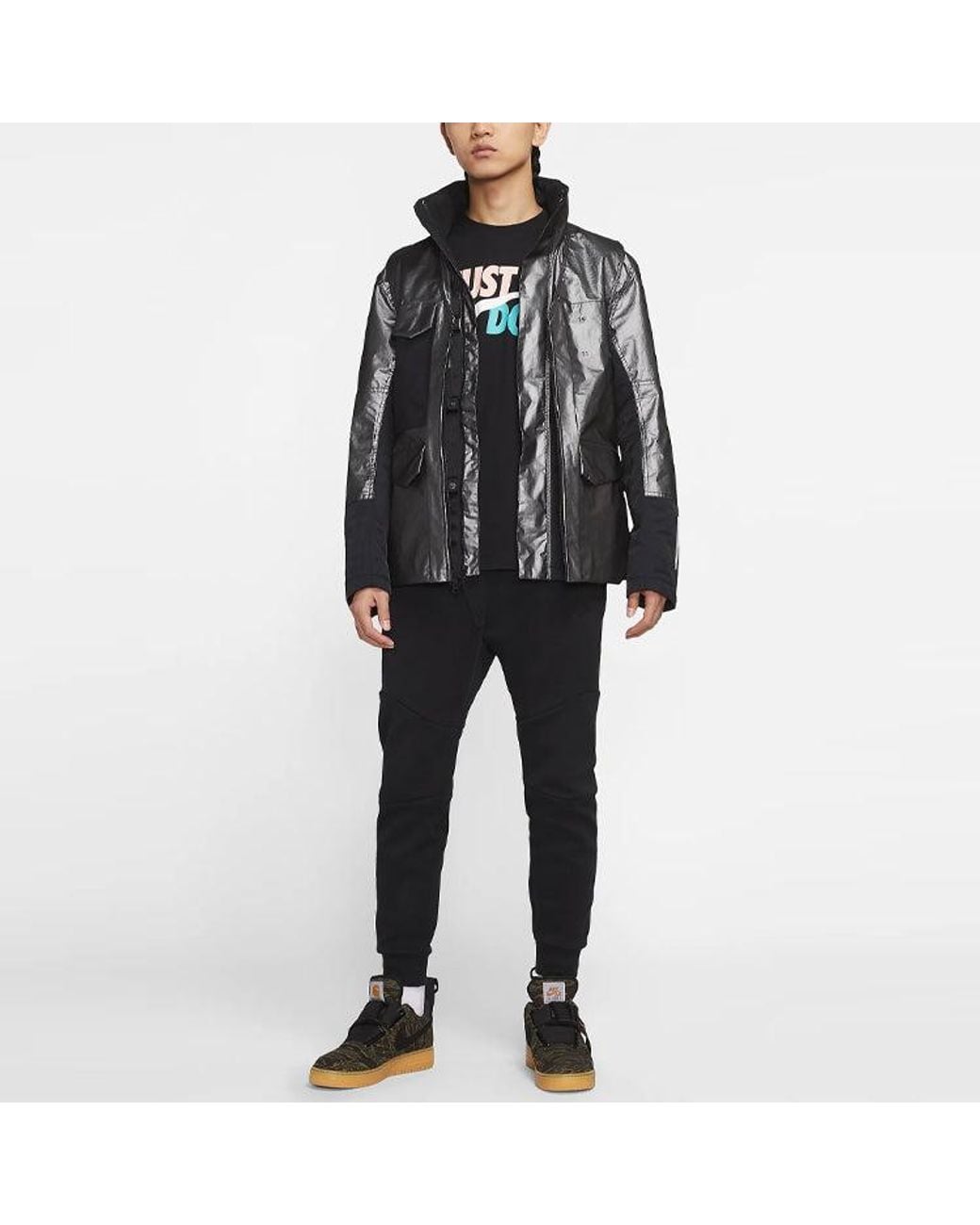 nike tech pack metallic silver jacket