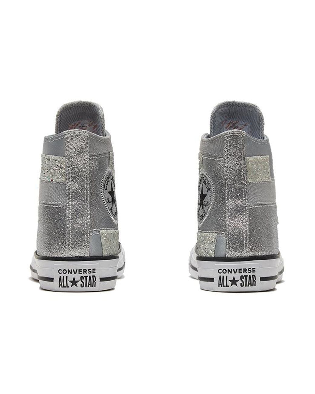 Converse Gray (Wmns) Chuck Taylor All Star High 'Ash Stone Glitter'