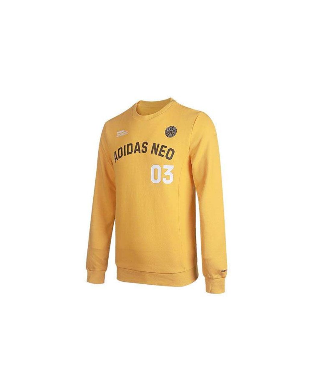 Adidas Yellow Neo M Cs Vrsty Sw Logo Printing Knit Sports Round Neck Pullover for men