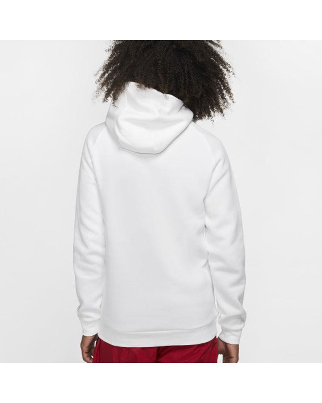 Nike White Jumpman Chimney Printing Fleece Stay Warm Pullover for men