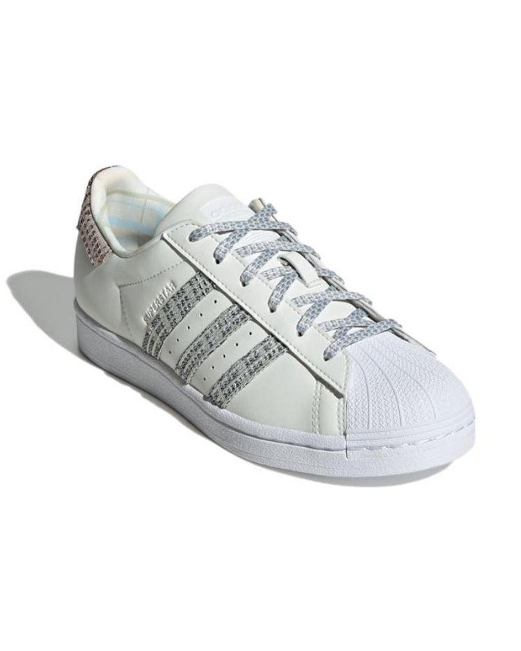 Adidas White (Wmns) Superstar Shoes 'Plaid'