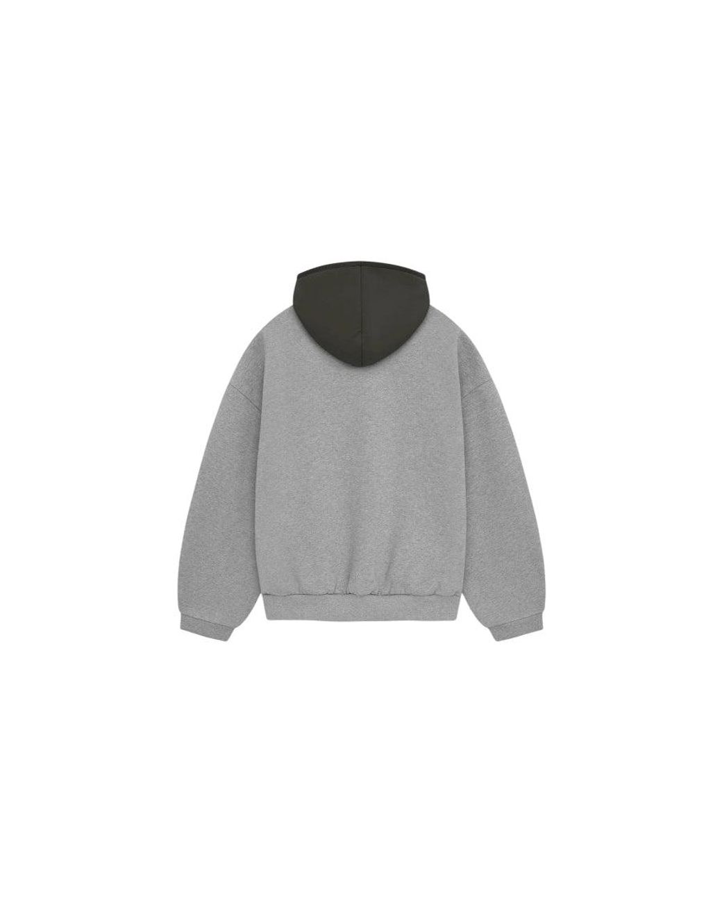 Fear Of God Gray Ss24 Nylon Fleece Hoodie 'Dark Heather' for men