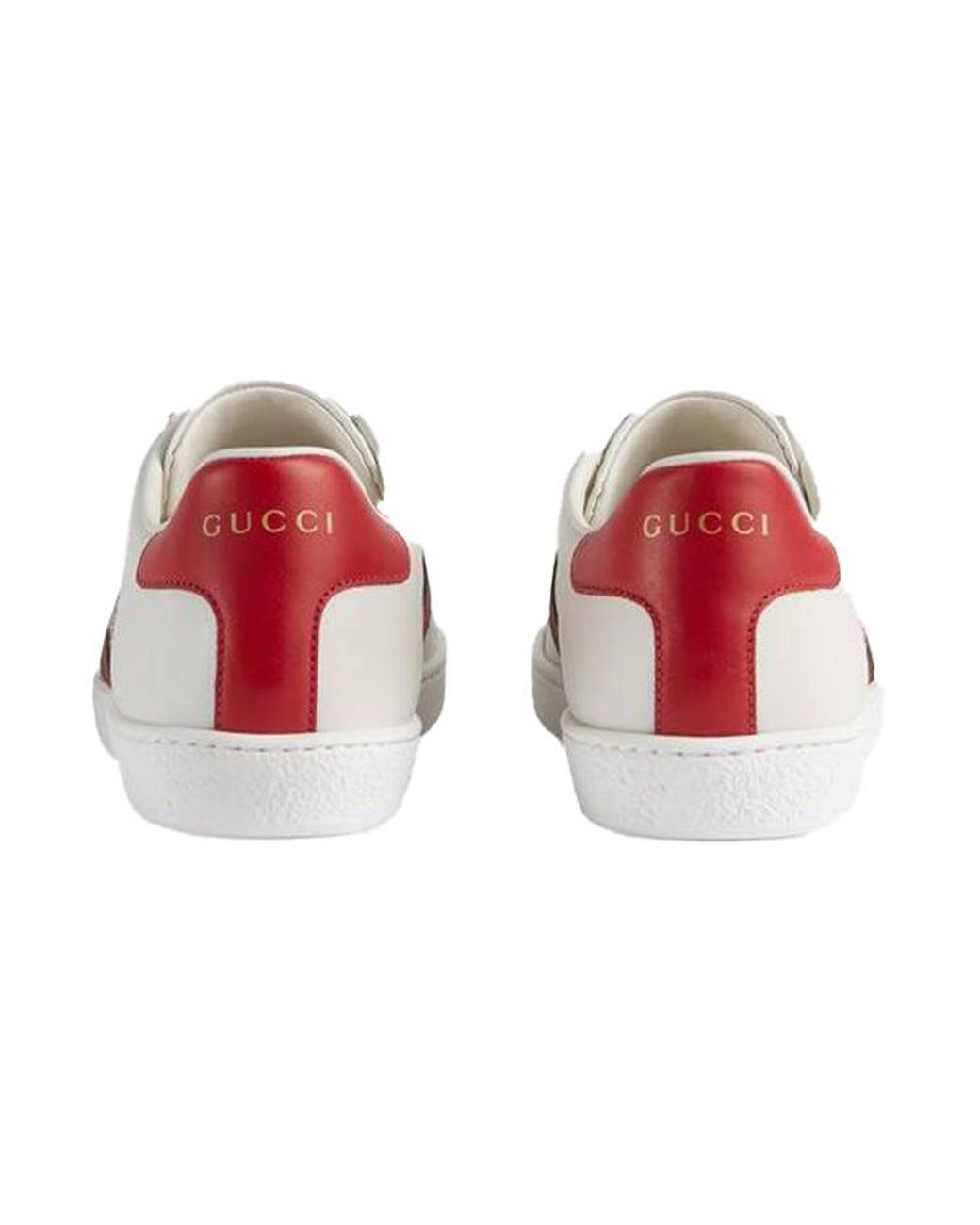 Gucci White Ace Cat Embroidered Sneakers