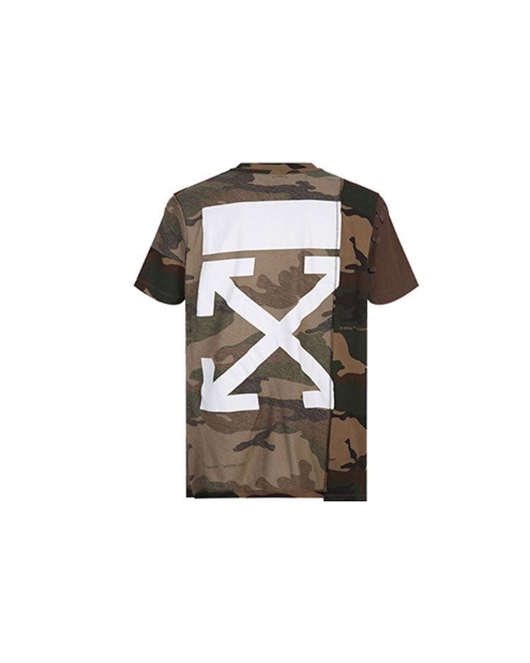 Off-White c/o Virgil Abloh Green Reconstructured Camo Short Sleeve for men