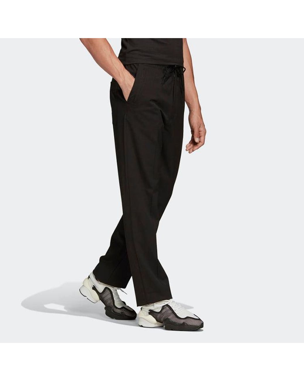 Adidas Black Y-3 Classic Refined Wool Stretch Slim Pants for men