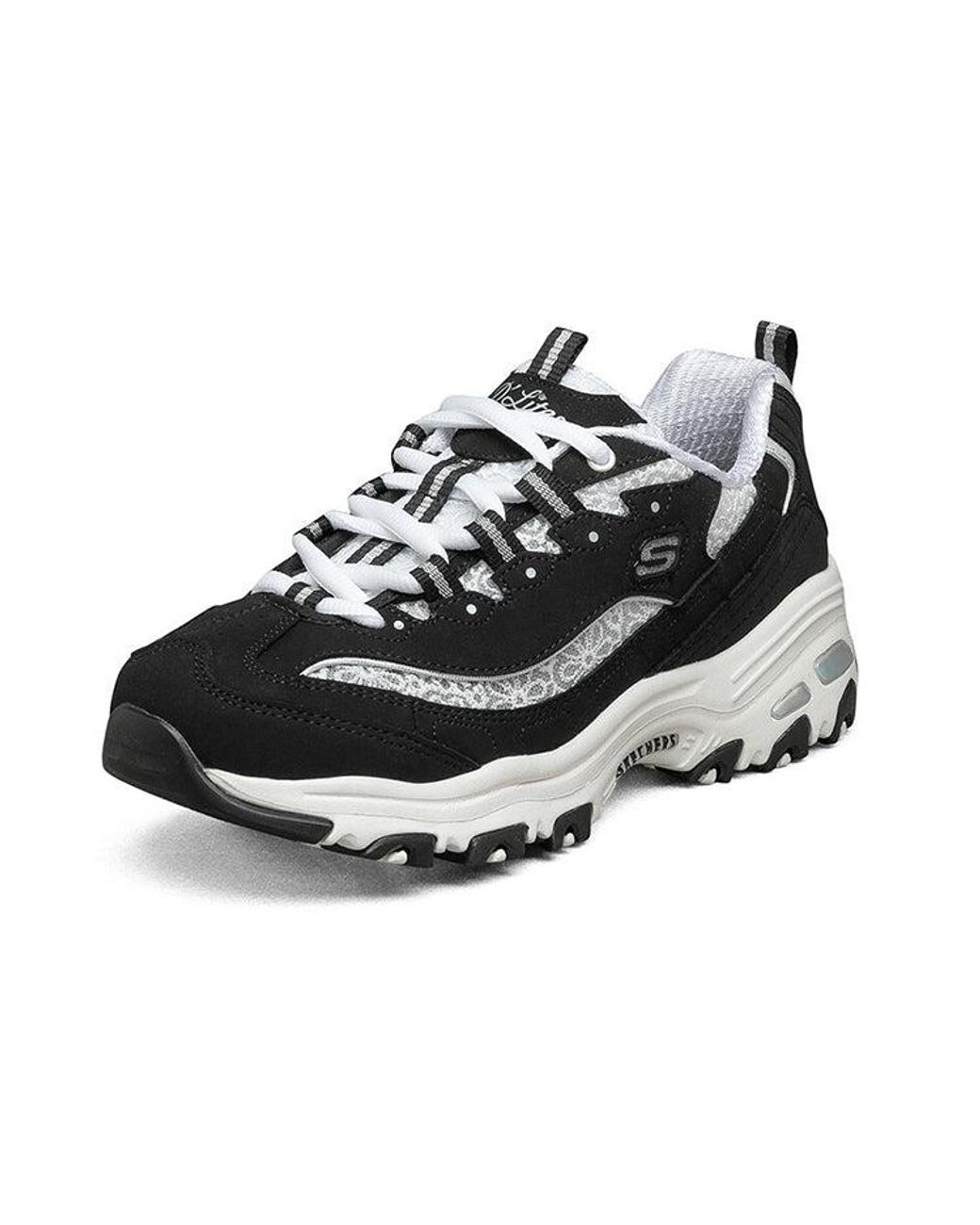 Skechers Black (Wmns) D Lites 1.0 Fashion Running Shoes