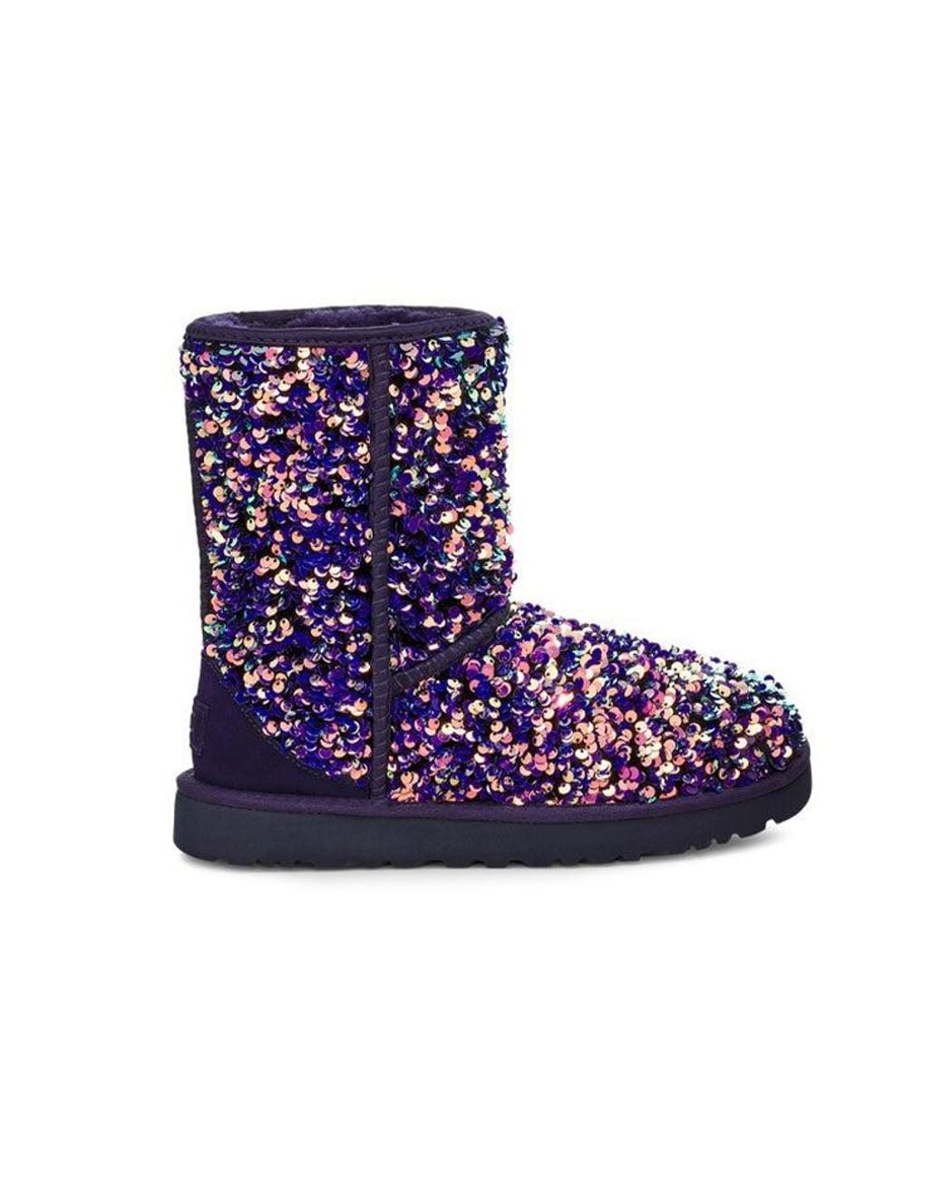 Ugg Blue Classic Short Stellar Sequin Snow Boots Black