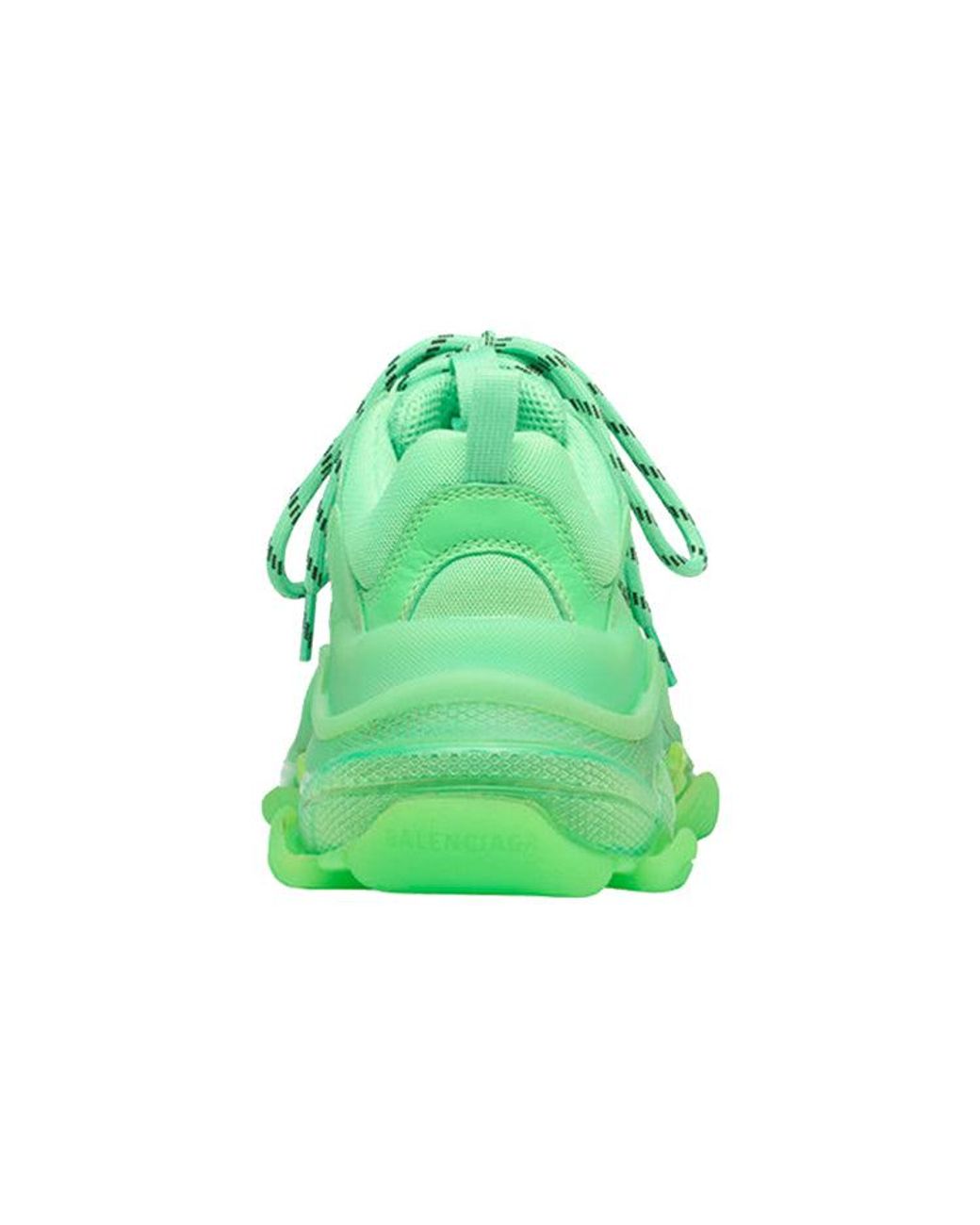 Balenciaga Green Triple S Clear Sole Sneaker