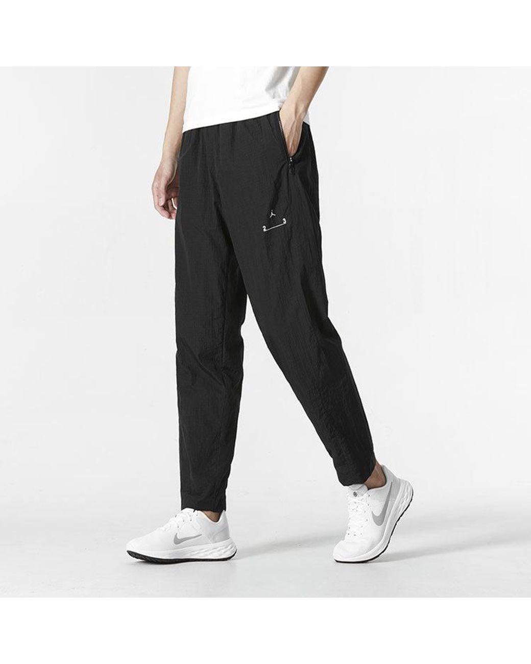 Nike Black J 23E Woven Pant Solid Color Casual Knit Sports Pants/Trousers/Joggers Autumn for men