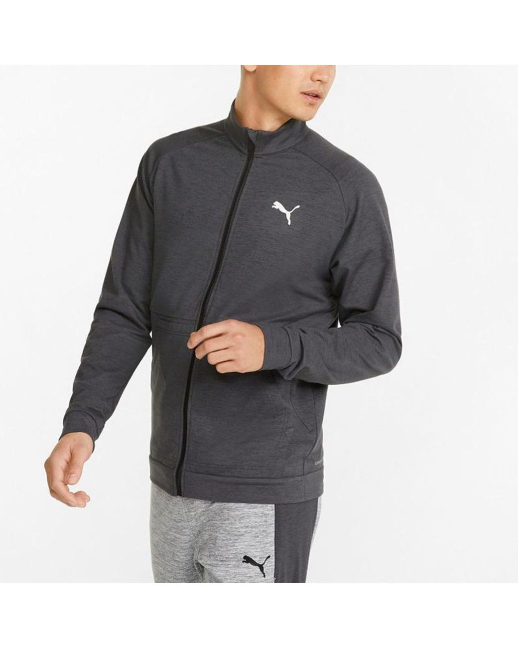 PUMA Gray Cloudspun Full-Zip Training Jacket for men