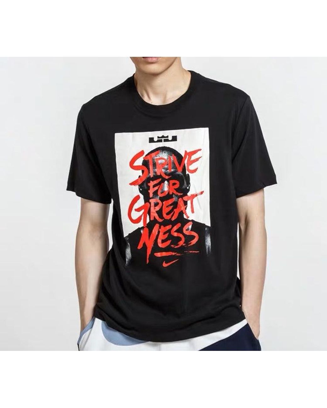 Nike Black Lebron James Printing Basketball Sports Short Sleeve for men