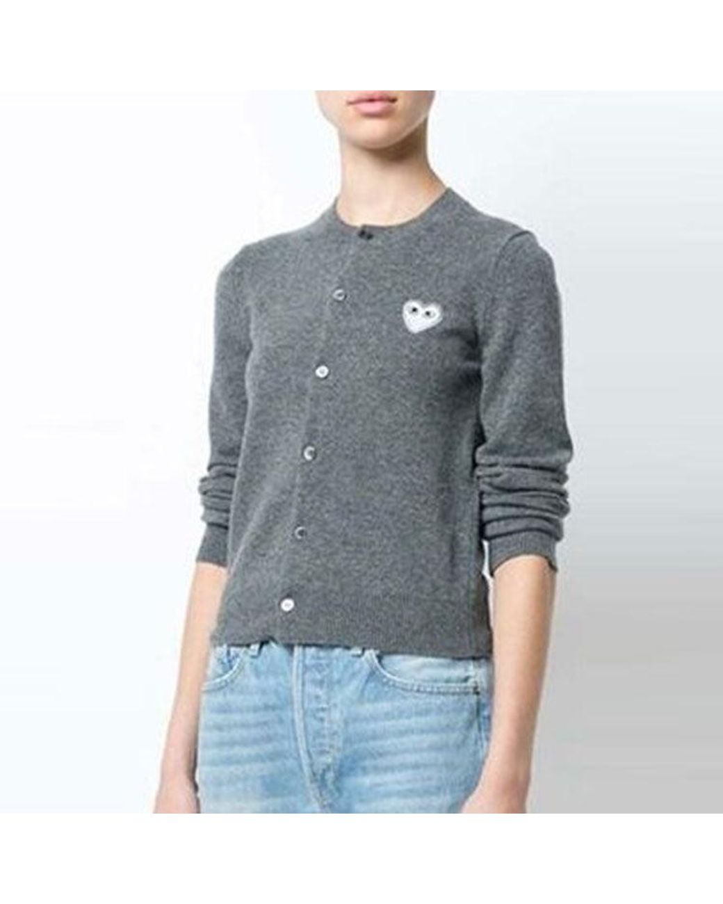 COMME DES GARÇONS PLAY Blue (Wmns) Cardigan Emblem